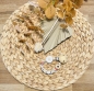 Preview: Schnullerkette Silikon *Leo & Flowers weiss-marroni* mit Namen