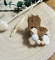 Preview: Greifling Naturholz *Lama weiss-pfirsich* ohne Namen