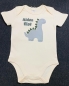 Preview: Babybody bedruckt natur *Baby-Dino hellgrau* mehrfarbig