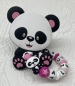 Preview: Greiflinge Silikon *Panda rosa* mit Namen