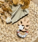 Preview: Greifling Silikon *Tropical Leaf pfirsich* mit Namen