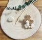 Preview: Greifling Naturholz *Lama weiss-pfirsich* ohne Namen
