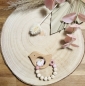 Preview: Greifling Naturholz *Birdie pastellrosa-blush* mit/ ohne Namen