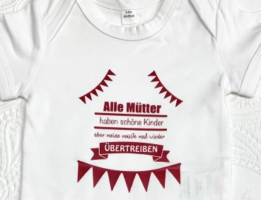Babybody bedruckt weiss *Alle Mütter rotwein* einfarbig