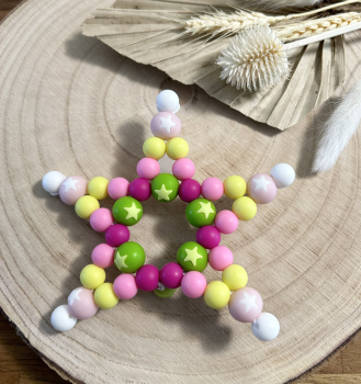 Greifling Silikon *Stern pastellrosa-lemon* ohne Namen