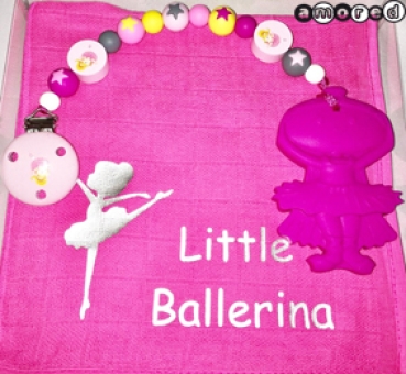 Geschenks-Set Nuschi und Beisskette/Spielkette Pink *little Ballerina*
