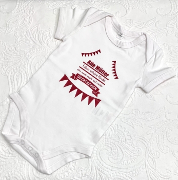 Babybody bedruckt weiss *Alle Mütter rotwein* einfarbig