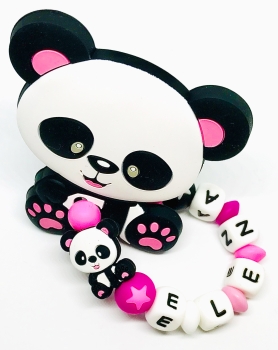 Greiflinge Silikon *Panda rosa* mit Namen