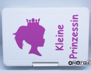 Znüniboxli (ohne Unterteilung) weiss-rosa *Kleine Prinzessin*
