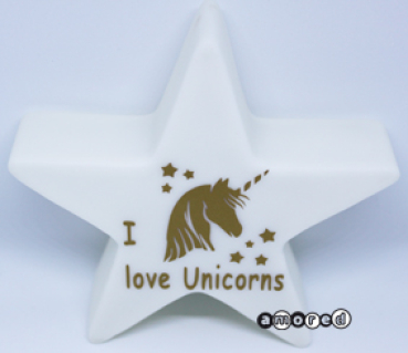 Nachtlicht LED Stern gold *I love Unicorns*