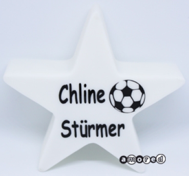 Nachtlicht LED Stern schwarz *Fussball*