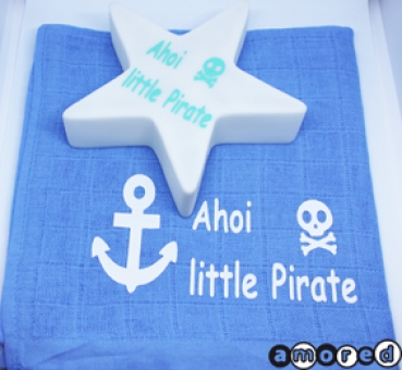 Geschenks-Set Nuschi und Leuchtstern blau *Ahoi little Pirate*