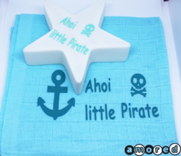 Geschenks-Set Nuschi und Leuchtstern türkis *Ahoi little Pirate*