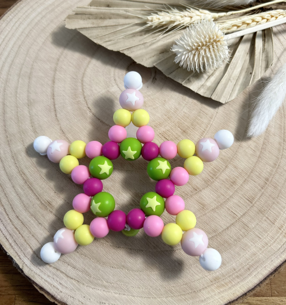 Greifling Silikon *Stern pastellrosa-lemon* ohne Namen