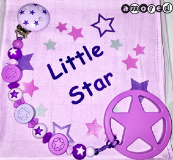 Geschenks-Set Nuschi und Beisskette/Spielkette Flieder *little Star*