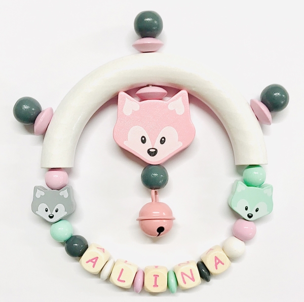 Greifling Holz *Fox grau-rosa* mit Namen