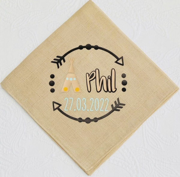 Nuschi bedruckt natur *Tipi & Boho-Pfeile* mehrfarbig