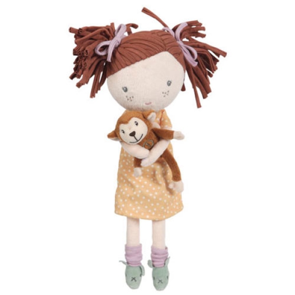 Kuschelpuppe Sophia 35cm mit kleinem Äffchen von Little Dutch