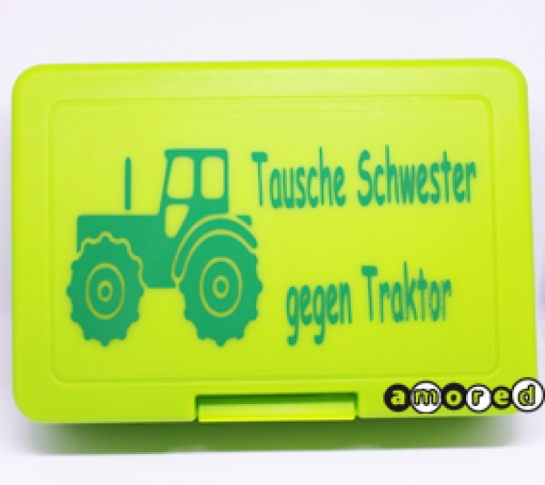 Znüniboxli (ohne Unterteilung) grün-grün *Tausche Schwester gegen Traktor*