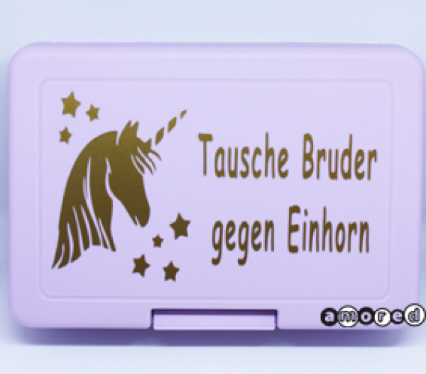 Znüniboxli (ohne Unterteilung) flieder-gold *Tausche Bruder gegen Einhorn*