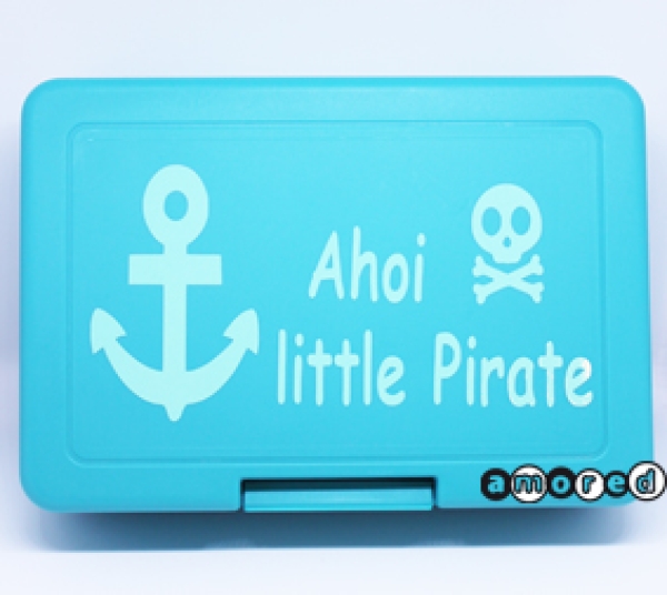 Znüniboxli (ohne Unterteilung) helltürkis-mint *Ahoi little Pirate*