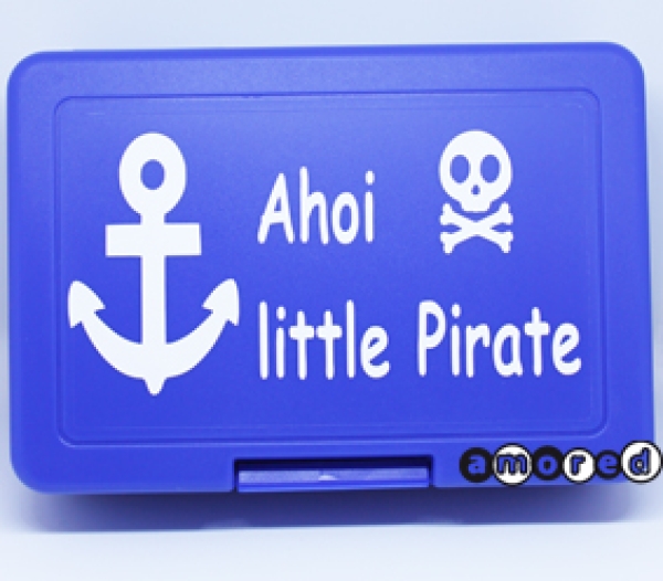 Znüniboxli (ohne Unterteilung) blau-weiss *Ahoi little Pirate*
