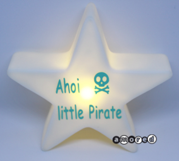 Nachtlicht LED Stern helltürkis *Ahoi little Pirate*