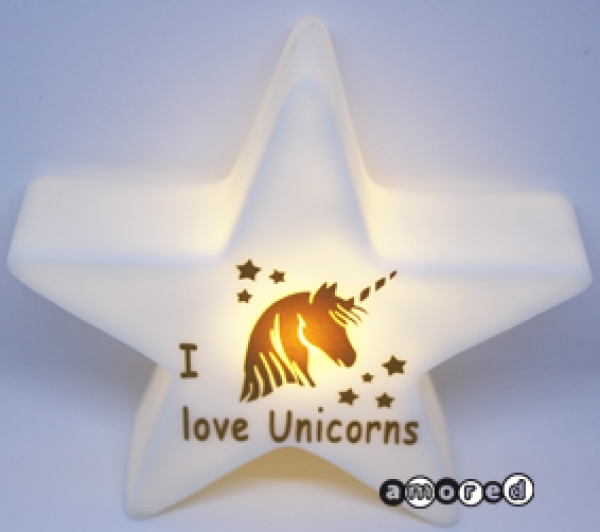 Nachtlicht LED Stern gold *I love Unicorns*