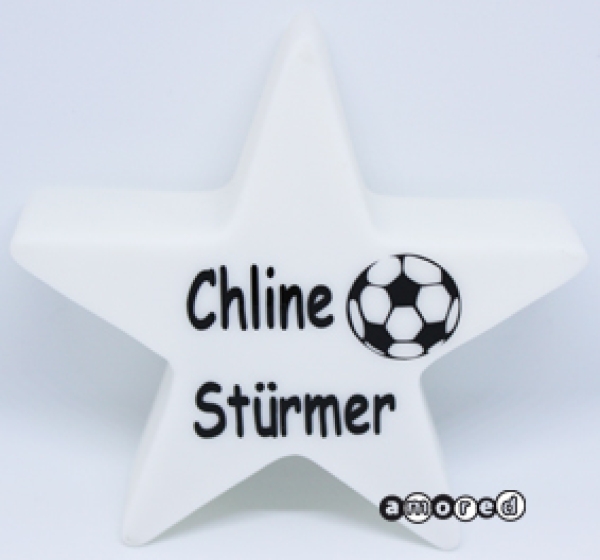 Nachtlicht LED Stern schwarz *Fussball*
