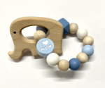 Greifling Naturholz *Elefant pastellblau-eisblau* ohne Namen
