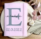 Untersuchungs-Heft Hülle bedruckt Buchstabe „E“ wie Emily rosa-grau